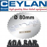 Ceylan, Dick gezahnt, Außen: Ø 80 mm Bohrung: Ø 13 mm