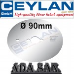 Ceylan, Glatt Kreismesser ECU für Seymen Dönermesser, Außen: Ø 90 mm; Bohrung: Ø 13 mm